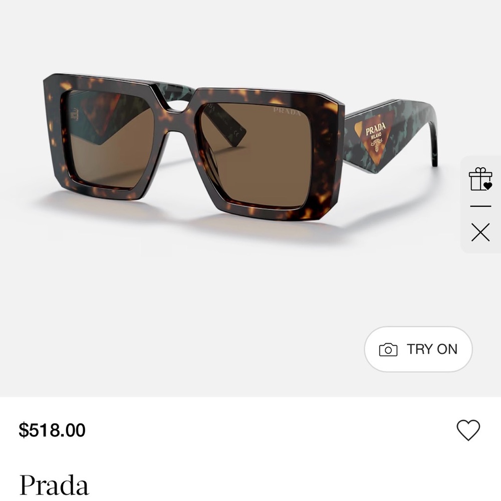 Prada Tortoise PR 23YS Square Sunglasses
